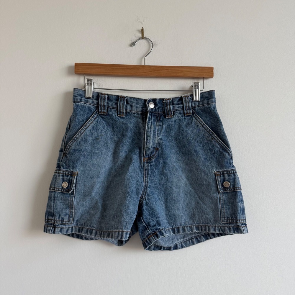 Vintage Riveted by Lee‎ 90s High Rise Denim Shorts with Pockets Size 4